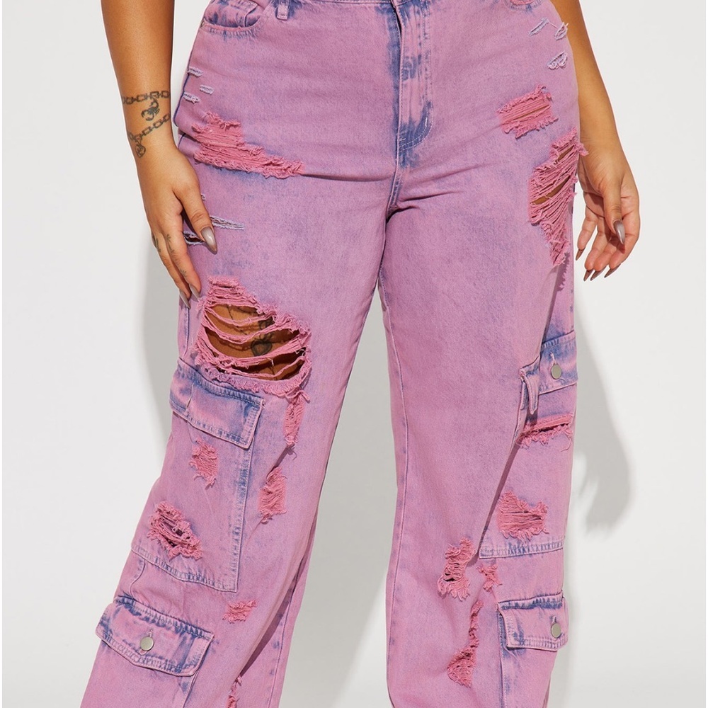 Flared jean cargo pants - Picture 4 of 6